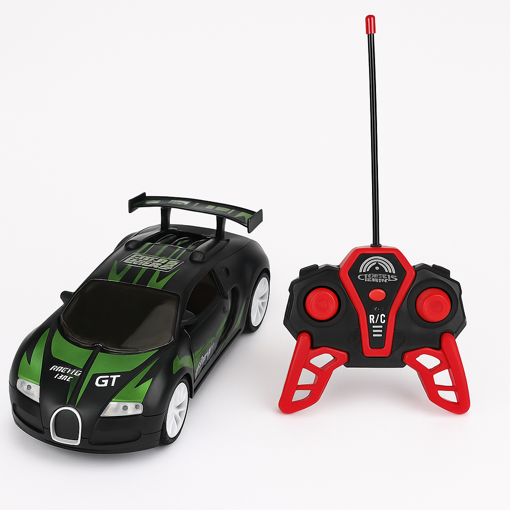 Mihraaj | GT Sports RC Car with Rear Water Spray – Rechargeable Remote Control Racing Car for Kids | High-Speed Drift, LED Lights, Cool Turbo Mist Effect