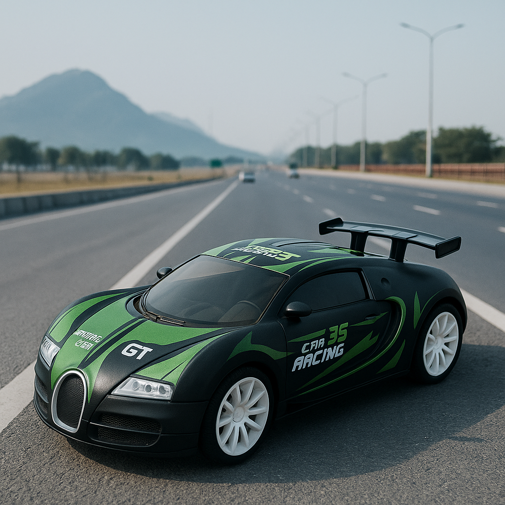 Mihraaj | GT Sports RC Car with Rear Water Spray – Rechargeable Remote Control Racing Car for Kids | High-Speed Drift, LED Lights, Cool Turbo Mist Effect