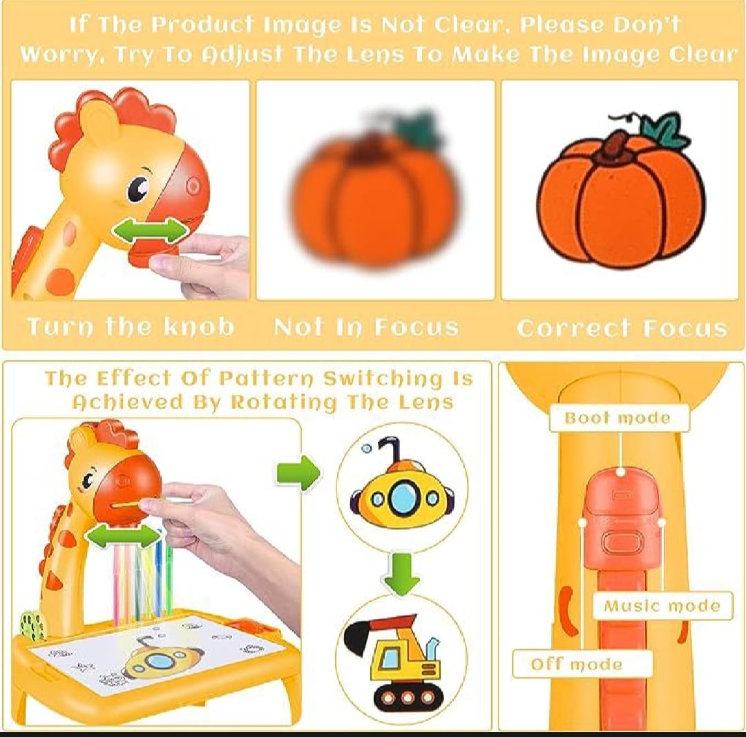 Mihraaj | Projector Writing & Drawing Board for Kids – Interactive Educational Toy