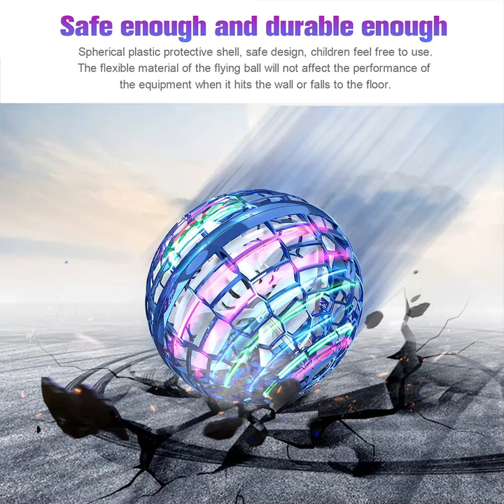 Mihraaj | FlyNova Flying Spinner Ball – Rechargeable LED Hover Toy for Kids & Adults Mihraaj