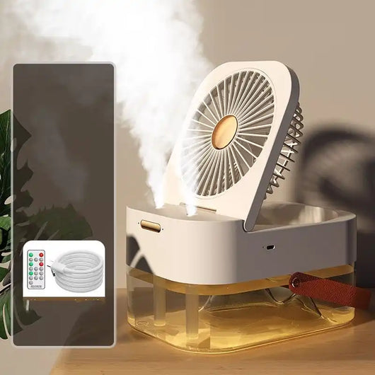 Double Spray Portable Humidifier Fan With Lamp | Mihraaj