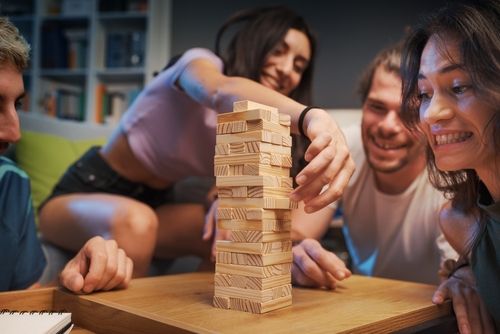 Mihraaj | 2-in-1 Classic Wooden Jenga Stacking Game