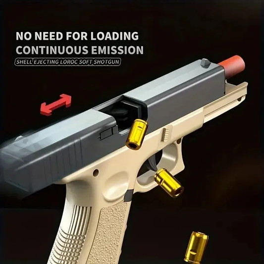 Mihraaj | Automatic Glock Soft Bullet Toy Gun Shell Ejection Blaster - Fun & Safety
