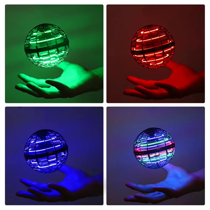Mihraaj | FlyNova Flying Spinner Ball – Rechargeable LED Hover Toy for Kids & Adults Mihraaj