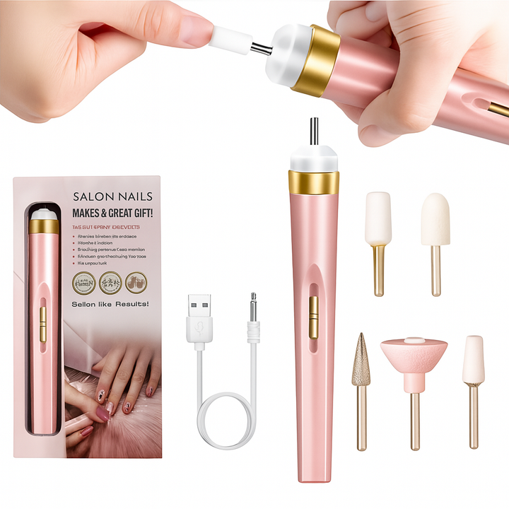 Mihraaj | Flawless Nail Salon Mani Kit – Portable Electric Nail File & Buffer for DIY Manicure in Pakistan - Mihraaj