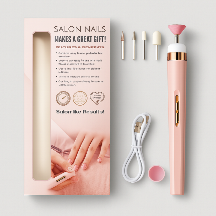 Mihraaj | Flawless Nail Salon Mani Kit – Portable Electric Nail File & Buffer for DIY Manicure in Pakistan - Mihraaj