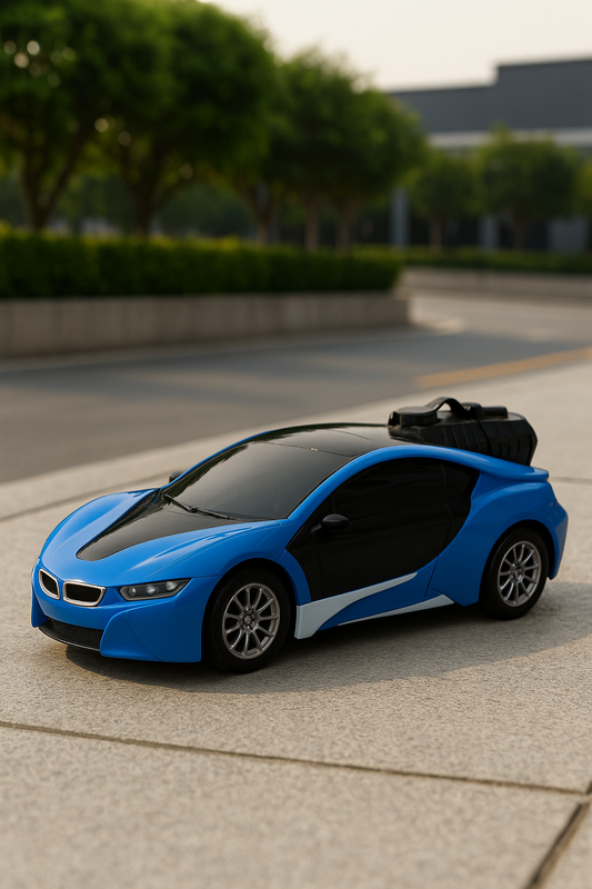 Mihraaj | Blue Remote Control Sports Car with Water Spray – Rechargeable RC Car for Kids with LED Lights & 2.4GHz Controller