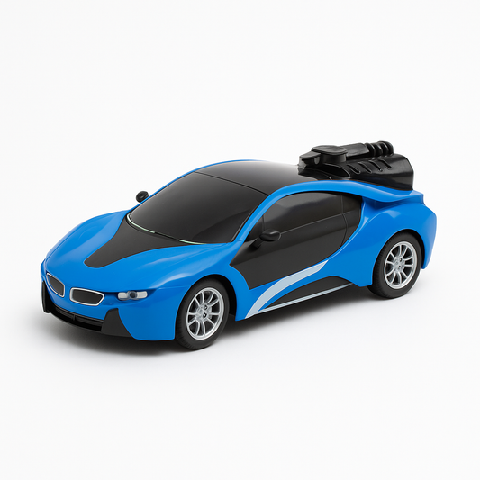 Mihraaj | Blue Remote Control Sports Car with Water Spray – Rechargeable RC Car for Kids with LED Lights & 2.4GHz Controller