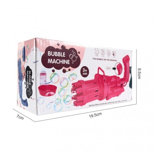 Mihraaj | 🫧 8-Hole Bubble Gun Machine for Kids – Automatic Gatling Bubble Blower Toy with Bubble Liquid Mihraaj