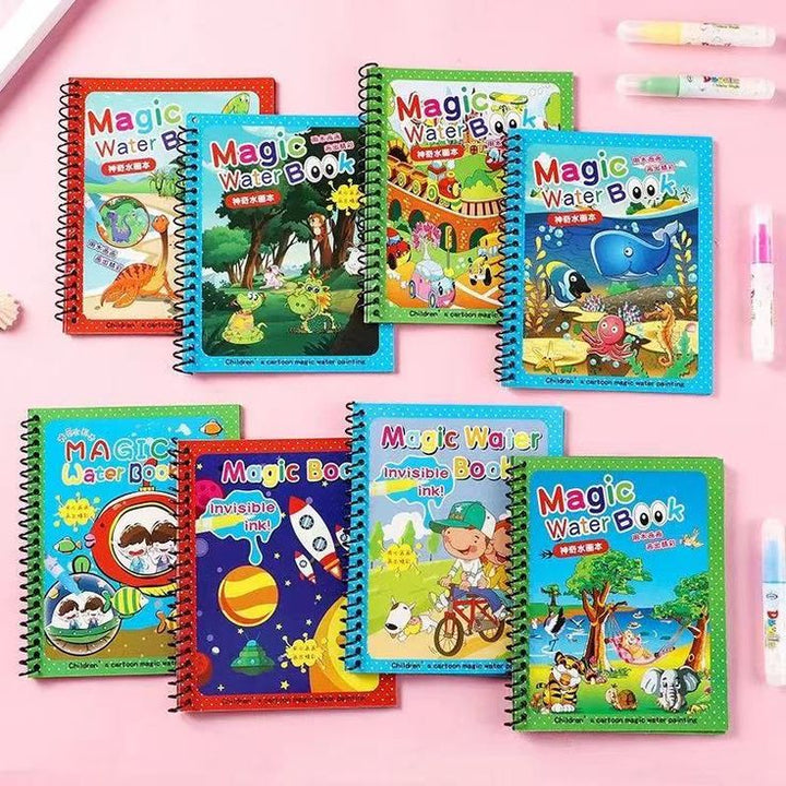 Mihraaj | Magic Water Coloring Book – Reusable Mess-Free Painting Fun for Kids 🎨 - Mihraaj