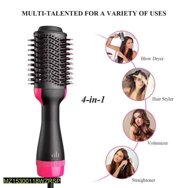 Mihraaj | 3-in-1 Hair Styler – Hair Dryer, Straightener & Curler | Hot Air Brush for Easy Drying & Styling