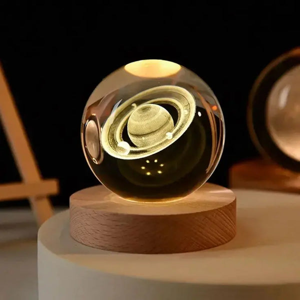 Mihraaj | Luminous Crystal Lamp – LED Celestial Night Light & Healing Stone Decor Mihraaj
