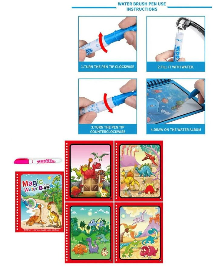 Mihraaj | 2-in-1 Kids Learning Deal: Magic Water Coloring Book + Sank Magic Practice Copy for Kids - Mihraaj