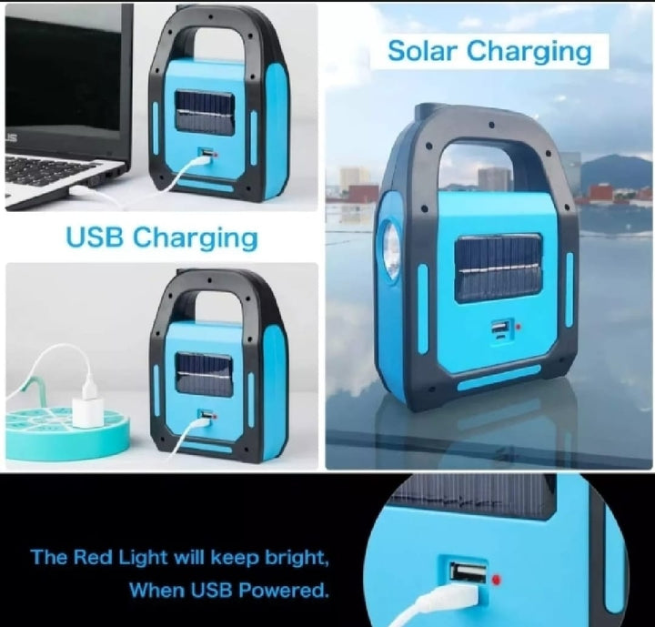 Solar Rechargeable 3-in-1 LED Work Light with Triple Light Sources – Solar & Electric Rechargeable & Portable Mihraaj