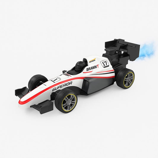 Mihraaj | F1 Rechargeable Remote Control Racing Car – Formula 1 RC Toy Car | Fast Speed, Rear Exhaust Spray, Realistic Tires & Drift Style