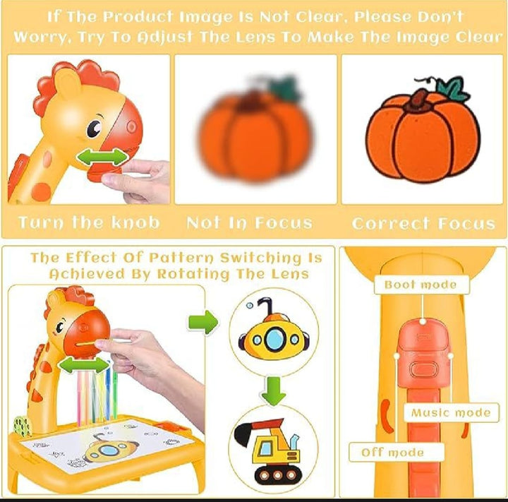 Mihraaj | Projector Writing & Drawing Board for Kids – Interactive Educational Toy Mihraaj