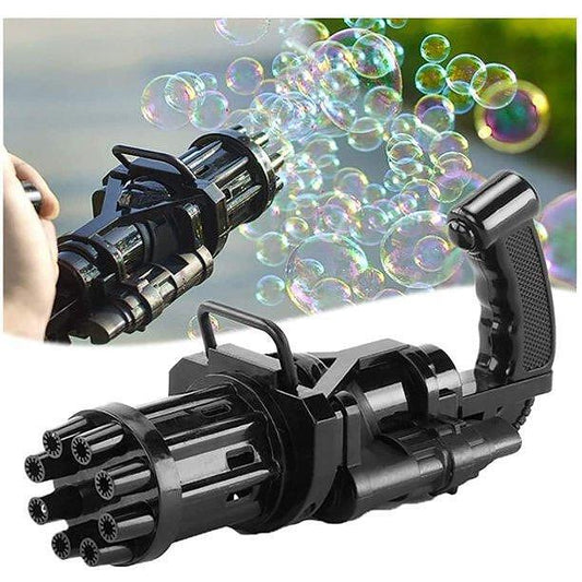 Mihraaj | 🫧 8-Hole Bubble Gun Machine for Kids – Automatic Gatling Bubble Blower Toy with Bubble Liquid
