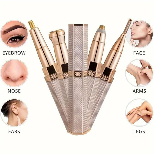 Mihraaj | New 2 in 1 Flawless Facial & Eyebrow Hair Remover – Painless Electric Trimmer for Face, Brows & Body Hair | Rechargeable