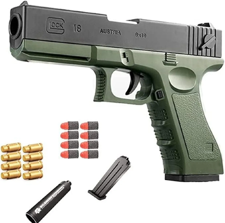 Mihraaj | Glock Soft Bullet Toy Gun Shell Ejection Blaster - Fun & Safety Mihraaj