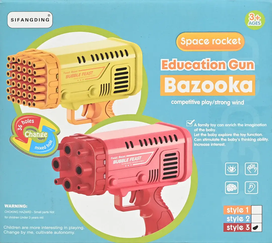 Mihraaj | 🫧 36-Holes 2-in -1 Bazooka Bubble Gun for Kids! (Ages 3+) Mihraaj