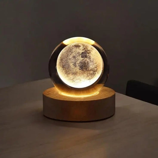 Mihraaj | Luminous Crystal Lamp – LED Celestial Night Light & Healing Stone Decor - Mihraaj