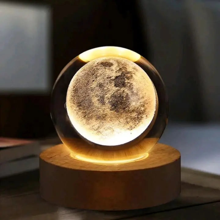Mihraaj | Luminous Crystal Lamp – LED Celestial Night Light & Healing Stone Decor Mihraaj